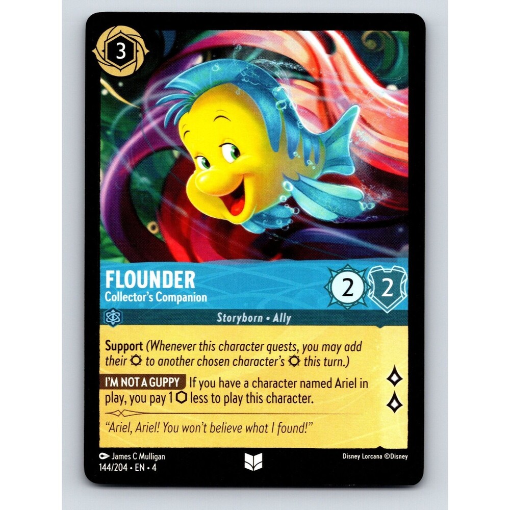 Flounder Collectors Companion Support Ability Disney Lorcana Blue Card